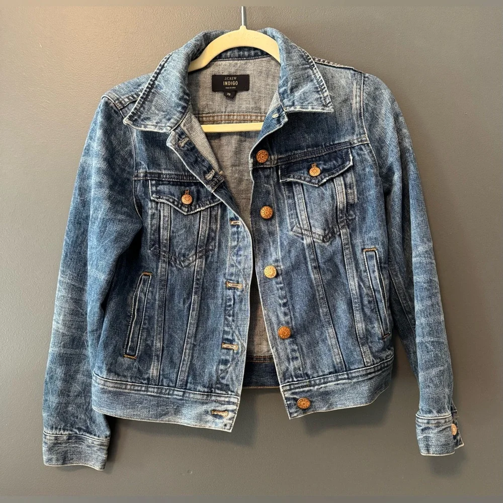 J.CREW Indigo Jean Jacket Blue Denim, 100% Cotton. Extra Small. EUC. XS.